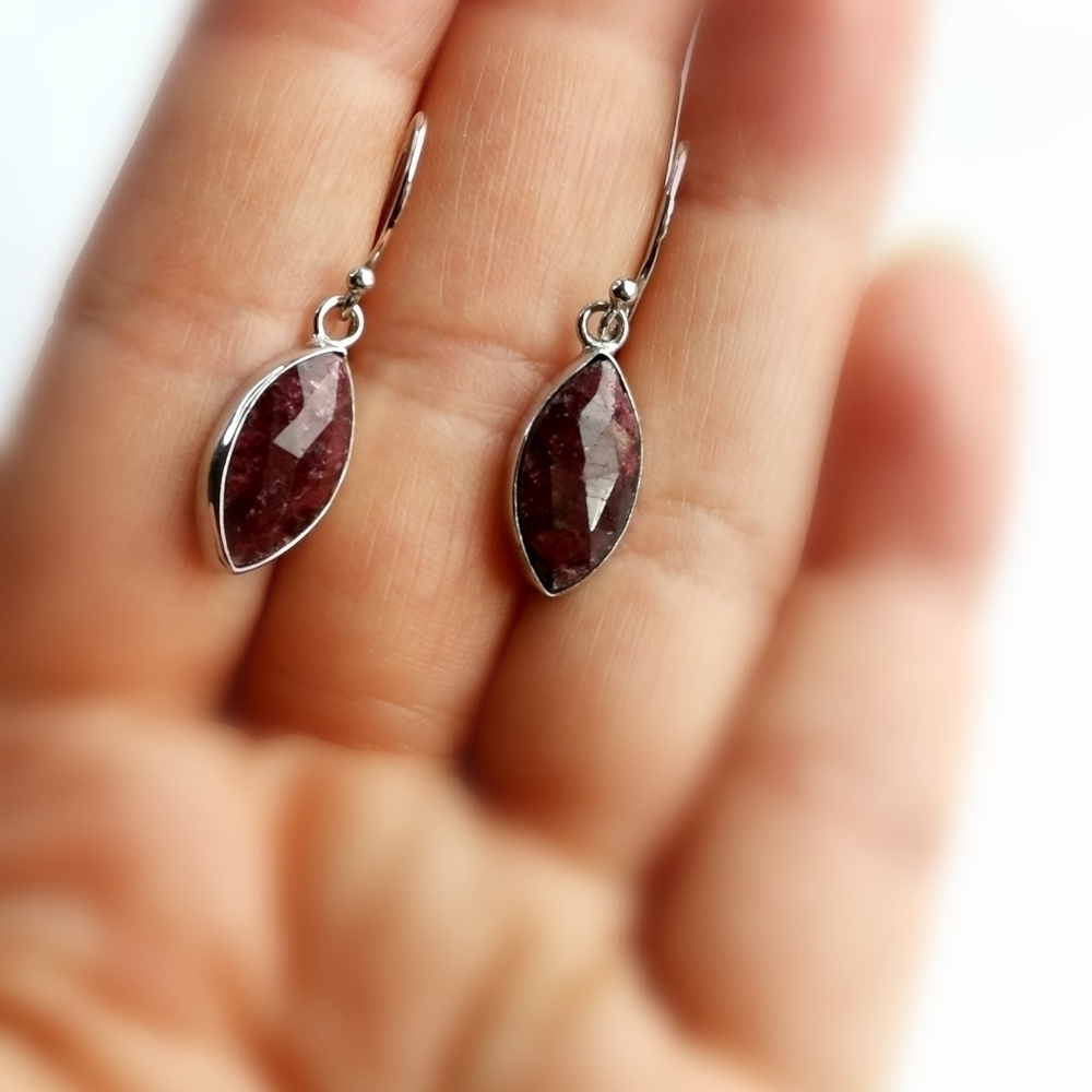 New Ruby in sterling silver earrings - Picture 5 of 7